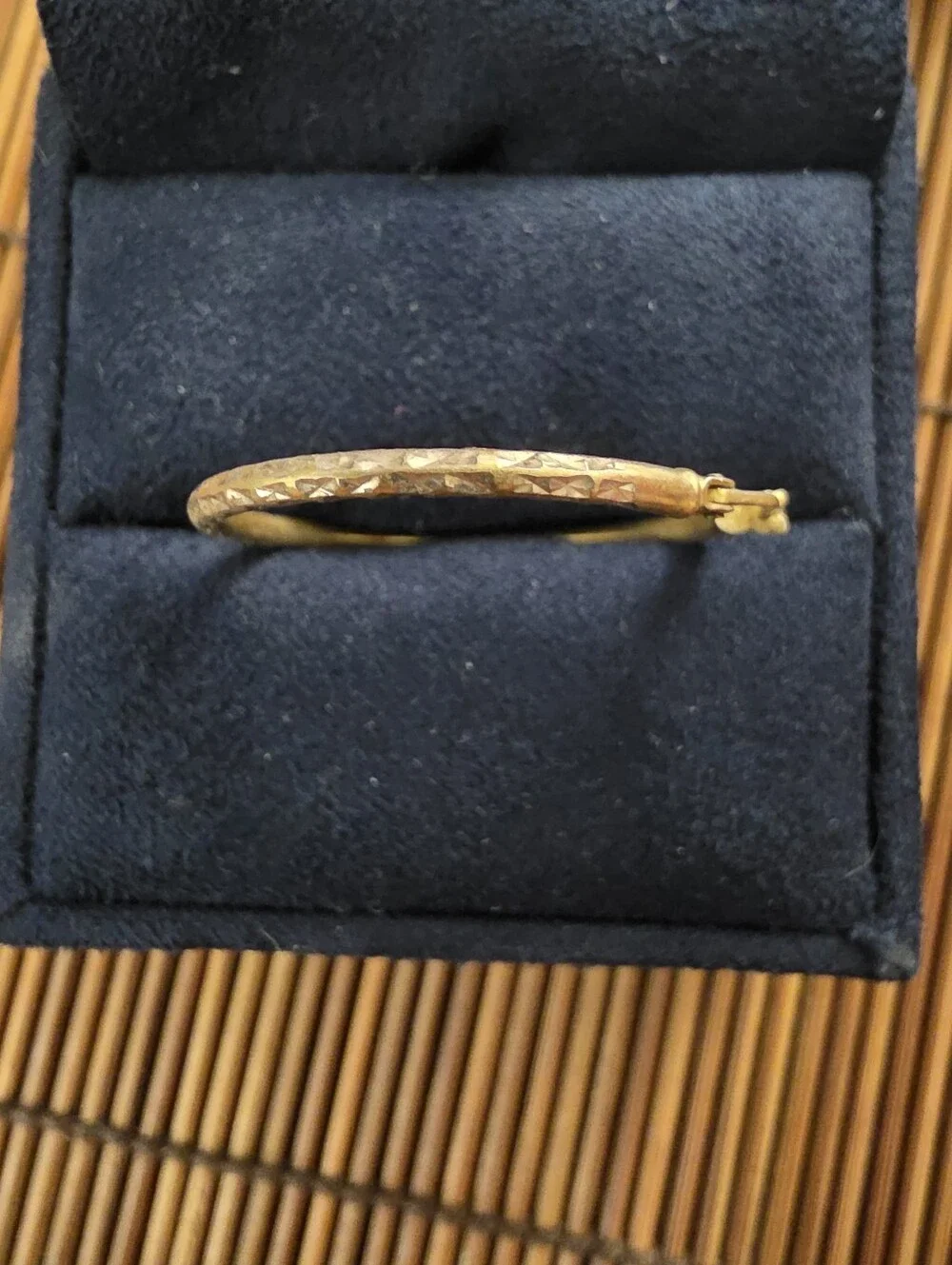 925 Silver Diamond Cut Hoop Yellow Gold, Silver Earrings (Vintage)